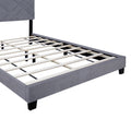Gray Collection Queen Size Upholstered Headboard Adjustable Bed Frame Velvet Fabric Hot Style Super Popular Series Box Spring Not Required Queen Gray Wood Espresso Bedroom Minimalist,Modern,Shabby Chic,Ultra Modern Rubberwood Adjustable Bedbase Fiber