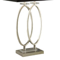 Brushed Nickel And Black Rectangular Shade Accent Lamp Silver Table&Floor Lamps Contemporary,Modern Living Room Metal