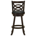 Cappuccino Swivel Bar Height Stool Set Of 2 Solid Black Espresso Dining Room Spot Clean Traditional Bar Stools Rubberwood Open Back Foam Wood