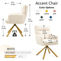 Off White Cashmere Contemporary High Back Upholstered Swivel Accent Chair Off White Primary Living Space Modern Foam Faux Fur