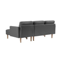 Grey Fabric Right Facing Sectional Sofa Bedl Shape Sofa Chaise Lounge With Ottoman Bench Grey Wood Tufted Back Square Arms Foam Fabric 3 Seat
