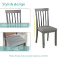 5 Piece Modern Dining Set, Square Wooden Dining Table With 4 Upholstered Chairs For Kitchen, Dining Room, Gray Wood Gray Seats 4 Wood Dining Room Acacia 4 Leg Square Dining Table With Chair Acacia Wood