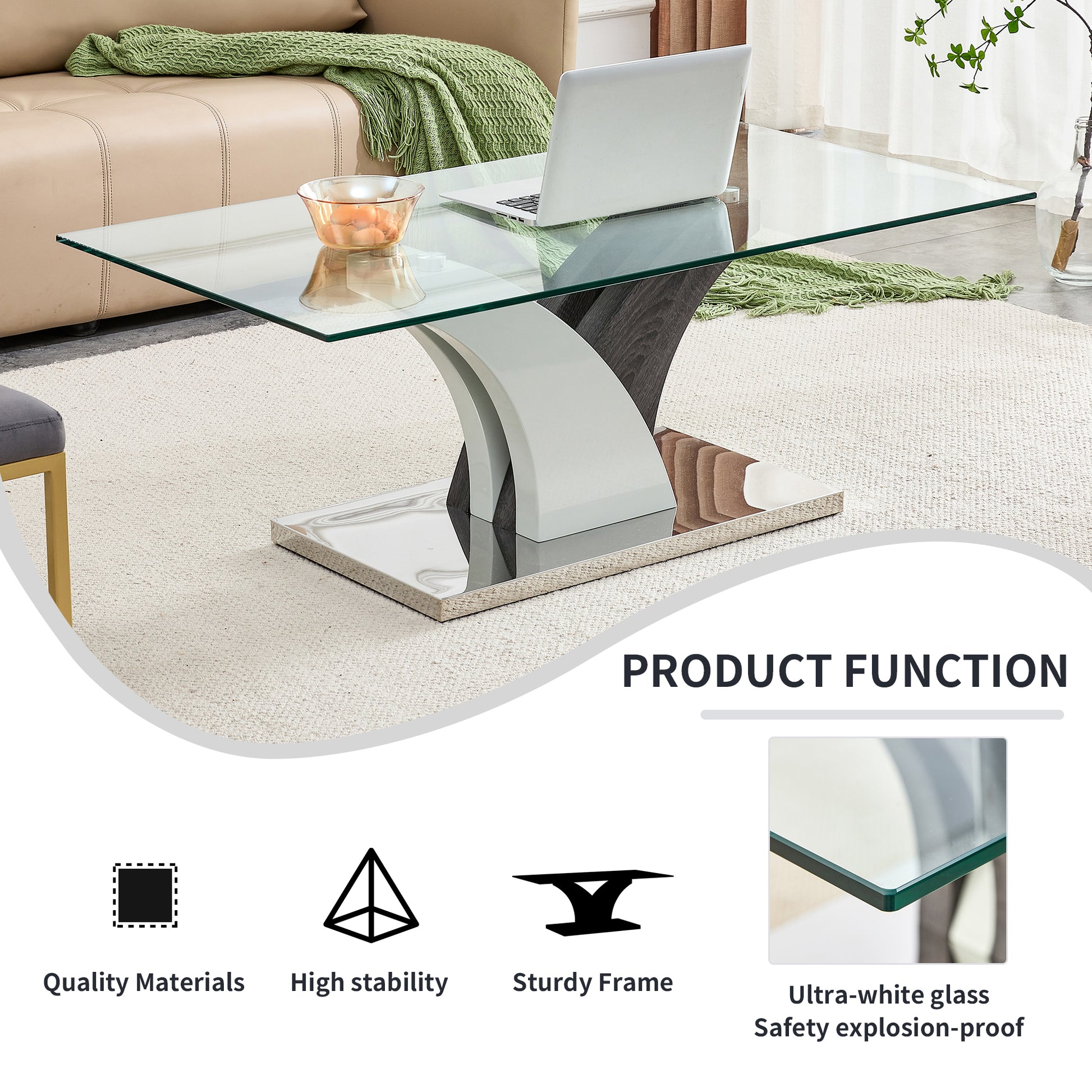 Modern Dining Table,Tea Table.Coffee Table. Tempered Glass Countertop, And Artistic Mdf Legs Are Perfect For Hosting Dinners, Conferences, Home, And Office Decorations.B 793 Transparent Glass