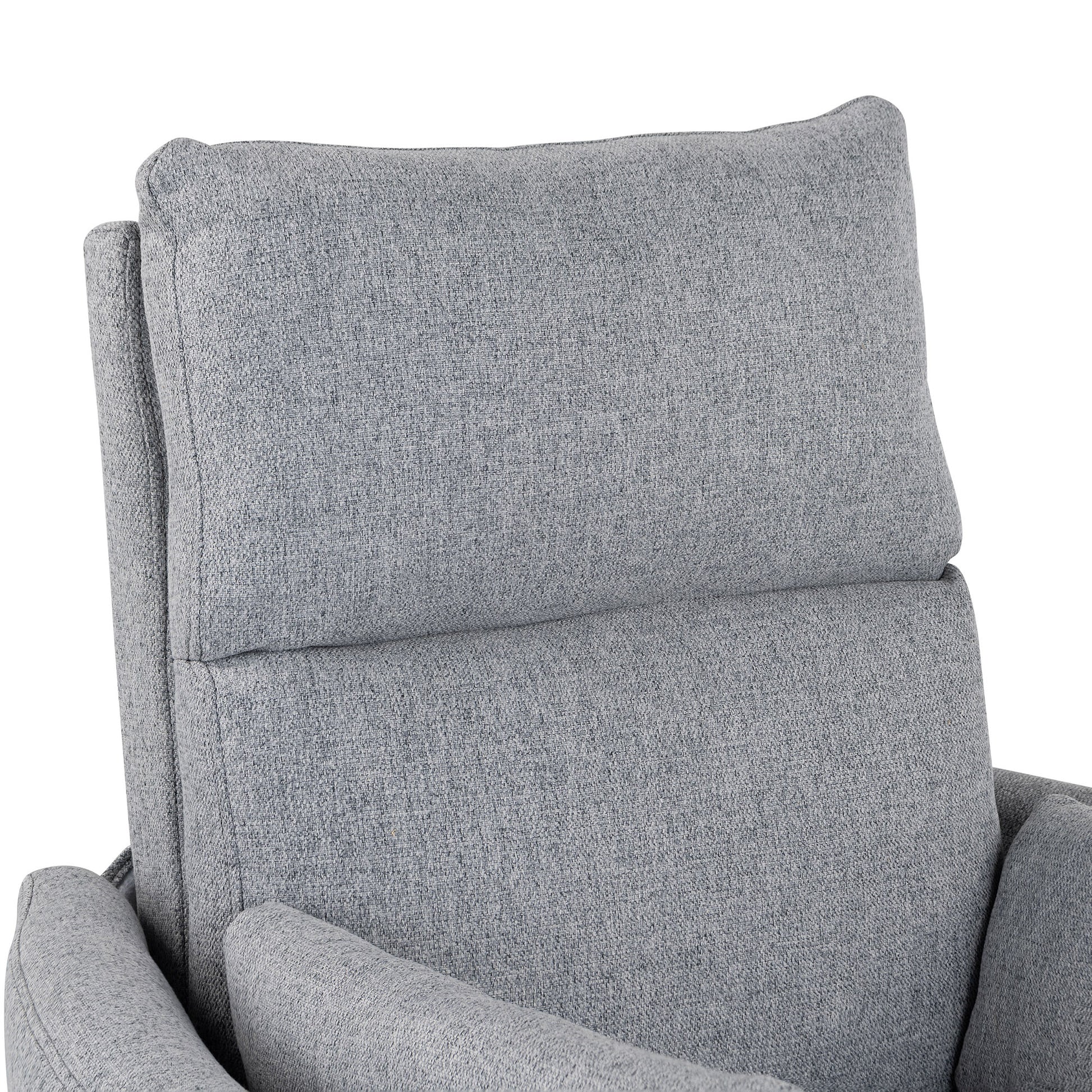 Upholstered Swivel Recliner Manual Rocker Recliner Chair Baby Nursery Chair With Two Removable Pillows For Living Room, Dark Grey Dark Grey Foam Linen