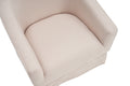 Swivel Barrel Chair With Ottoman, Swivel Accent Chairs Armchair For Living Room, Reading Chairs For Bedroom Comfy, Round Barrel Chairs With Black Metal Base Beige Beige Primary Living Space Modern Linen