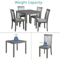 5 Piece Modern Dining Set, Square Wooden Dining Table With 4 Upholstered Chairs For Kitchen, Dining Room, Gray Wood Gray Seats 4 Wood Dining Room Acacia 4 Leg Square Dining Table With Chair Acacia Wood