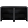 Designed Storage Cabinet Sideboard With 4 Doorsadjustable Shelves, Suitable For Living Rooms, Entrance And Study Rooms. Black Mdf Acacia