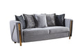 Chanelle Thick Velvet Fabric Upholstered 2Pc Living Room Set Made With Wood In Gray Gray Velvet Wood Primary Living Space Soft Cushion Back Contemporary,Modern Solid Wood Mdf Wood 5 Seat