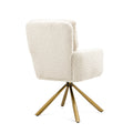 Off White Cashmere Contemporary High Back Upholstered Swivel Accent Chair Off White Primary Living Space Modern Foam Faux Fur