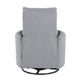 Upholstered Swivel Recliner Manual Rocker Recliner Chair Baby Nursery Chair With Two Removable Pillows For Living Room, Dark Grey Dark Grey Foam Linen