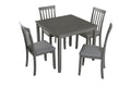 5 Piece Modern Dining Set, Square Wooden Dining Table With 4 Upholstered Chairs For Kitchen, Dining Room, Gray Wood Gray Seats 4 Wood Dining Room Acacia 4 Leg Square Dining Table With Chair Acacia Wood