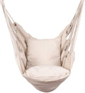 Hammocks Hanging Rope Hammock Chair Swing Seat With Two Seat Cushions And Carrying Bag, Natural Natural Canvas