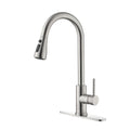 Single Handle Kitchen Sink Faucet With Pull Out Sprayer Brushed Nickel Stainless Steel