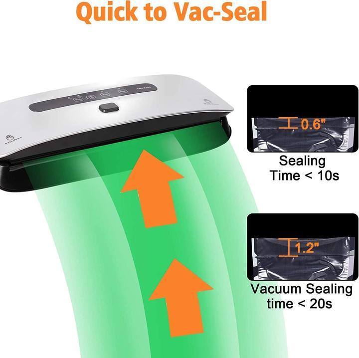 Food Vacuum Sealer Machine Strong Suction Power Dry And Moist Mode Starter Kit For Food Preservation And Sous Vide Silver Metal