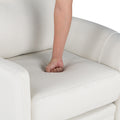 Upholstered Swivel Recliner Manual Rocker Recliner Chair Baby Nursery Chair With Two Removable Pillows For Living Room, Beige Beige Foam Linen