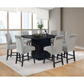 Dark Grey And Black Upholestered Counter Stools Set Of 2 Solid Grey Dining Room Spot Clean Contemporary,Modern Bar Stools Rubberwood Solid Back Foam Upholstered