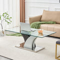 Modern Dining Table,Tea Table.Coffee Table. Tempered Glass Countertop, And Artistic Mdf Legs Are Perfect For Hosting Dinners, Conferences, Home, And Office Decorations.B 793 Transparent Glass