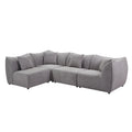 145 Inch Modular Sectional Couch 4 Seater Sectional Sofa Convertible Comfy Couches For Living Room Apartment, Office,Grey Gray Teddy