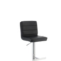 Black And Chrome Adjustable Bar Stool Set Of 2 Solid Black Dining Room Spot Clean Contemporary,Modern Bar Stools Solid Back Foam Upholstered