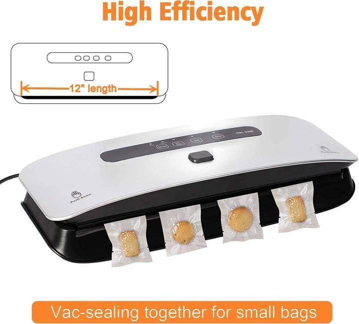 Food Vacuum Sealer Machine Strong Suction Power Dry And Moist Mode Starter Kit For Food Preservation And Sous Vide Silver Metal