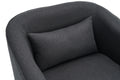 Swivel Barrel Chair With Ottoman, Swivel Accent Chairs Armchair For Living Room, Reading Chairs For Bedroom Comfy, Round Barrel Chairs With Black Metal Base Black Black Primary Living Space Modern Linen