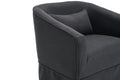 Swivel Barrel Chair With Ottoman, Swivel Accent Chairs Armchair For Living Room, Reading Chairs For Bedroom Comfy, Round Barrel Chairs With Black Metal Base Black Black Primary Living Space Modern Linen