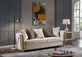 Thick Velvet Fabric Upholstered 3Pc Living Room Set Made With Wood In Beige Beige Velvet Wood Primary Living Space Soft Cushion Back Contemporary,Modern Solid Wood Mdf Wood 6 Seat