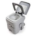 5 Gallon Portable Toilet, Flush Potty, Travel Camping Outdoor Gray Hdpe