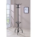 Black 12 Hook Coat Rack Black Primary Living Space Traditional Metal