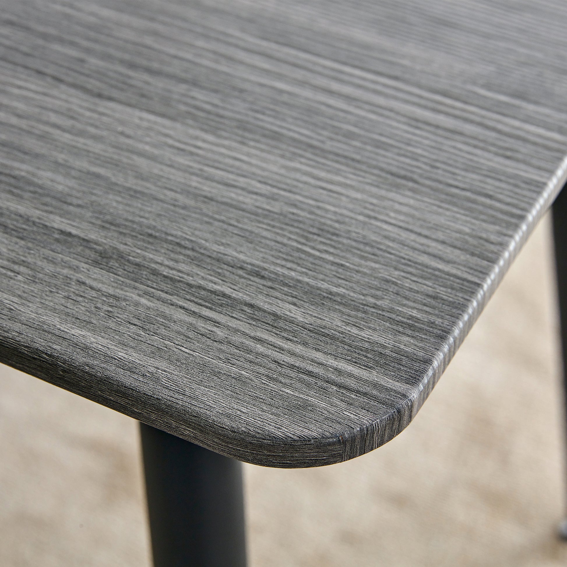 Industrial Style Rectangular Gray Wood Grain Table With Mdf Tabletop And Black Iron Legs, Suitable For Kitchens, Restaurants, And Living Rooms47.2"27.5"*29.5" 1226 Gray Mdf