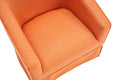 Swivel Barrel Chair With Ottoman, Swivel Accent Chairs Armchair For Living Room, Reading Chairs For Bedroom Comfy, Round Barrel Chairs With Black Metal Base Orange Orange Primary Living Space Modern Linen