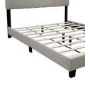 Linen Queen Size Adjustable Headboard Upholstered Bed Frame The Combination Of Modern And Vintage Makes The Whole Visual Effect More Exquisite Box Spring Not Required Queen Linen Wood Espresso Bedroom Minimalist,Modern,Shabby Chic,Ultra Modern Rubberwood