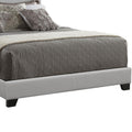 Grey Queen Panel Bed Box Spring Required Queen Grey Wood Bedroom Transitional Panel Foam Faux Leather Upholstered