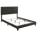 Charcoal Tufted Queen Panel Bed Box Spring Required Queen Charcoal Wood Bedroom Transitional Panel Foam Upholstered