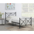Black Twin Platform Bed Box Spring Not Required Twin Black Metal Bedroom Contemporary,Modern Open Frame Metal