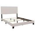 Ivory Full Bed With Trim Box Spring Required Full Ivory Wood Bedroom Transitional Panel Foam Upholstered