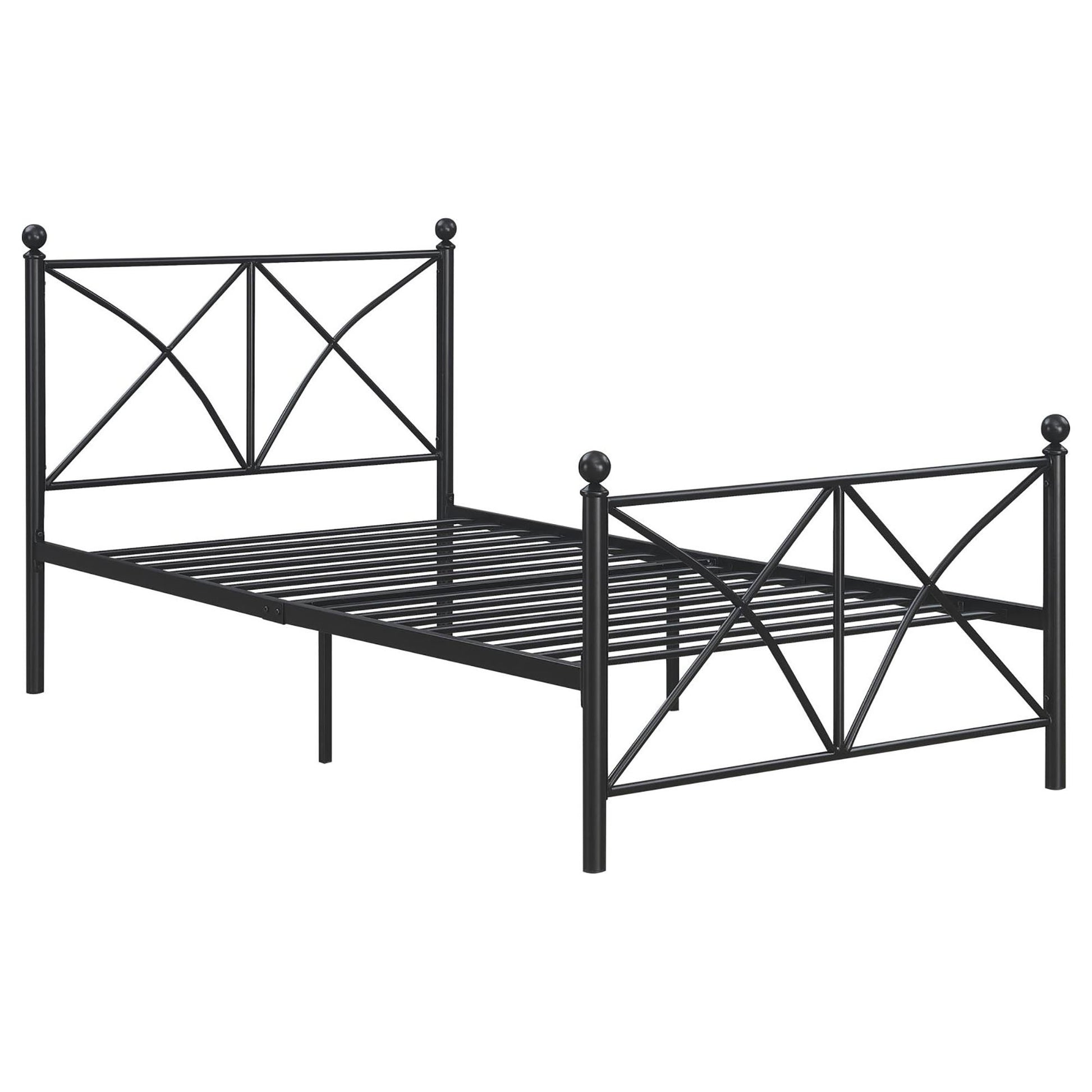 Black Full Platform Bed Box Spring Not Required Full Black Metal Bedroom Contemporary,Modern Open Frame Metal