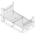 Matte White Slatted Twin Platform Bed Box Spring Not Required Twin White Metal Bedroom Transitional Bed Frame Metal