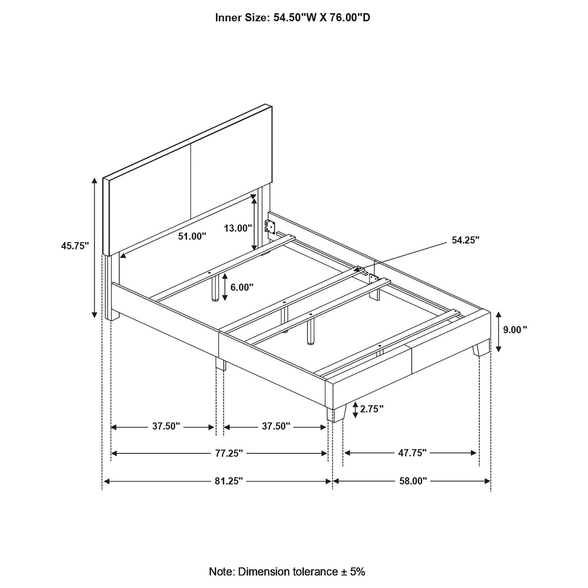 Brown Full Panel Bed Box Spring Required Full Brown Wood Bedroom Transitional Panel Foam Faux Leather Upholstered