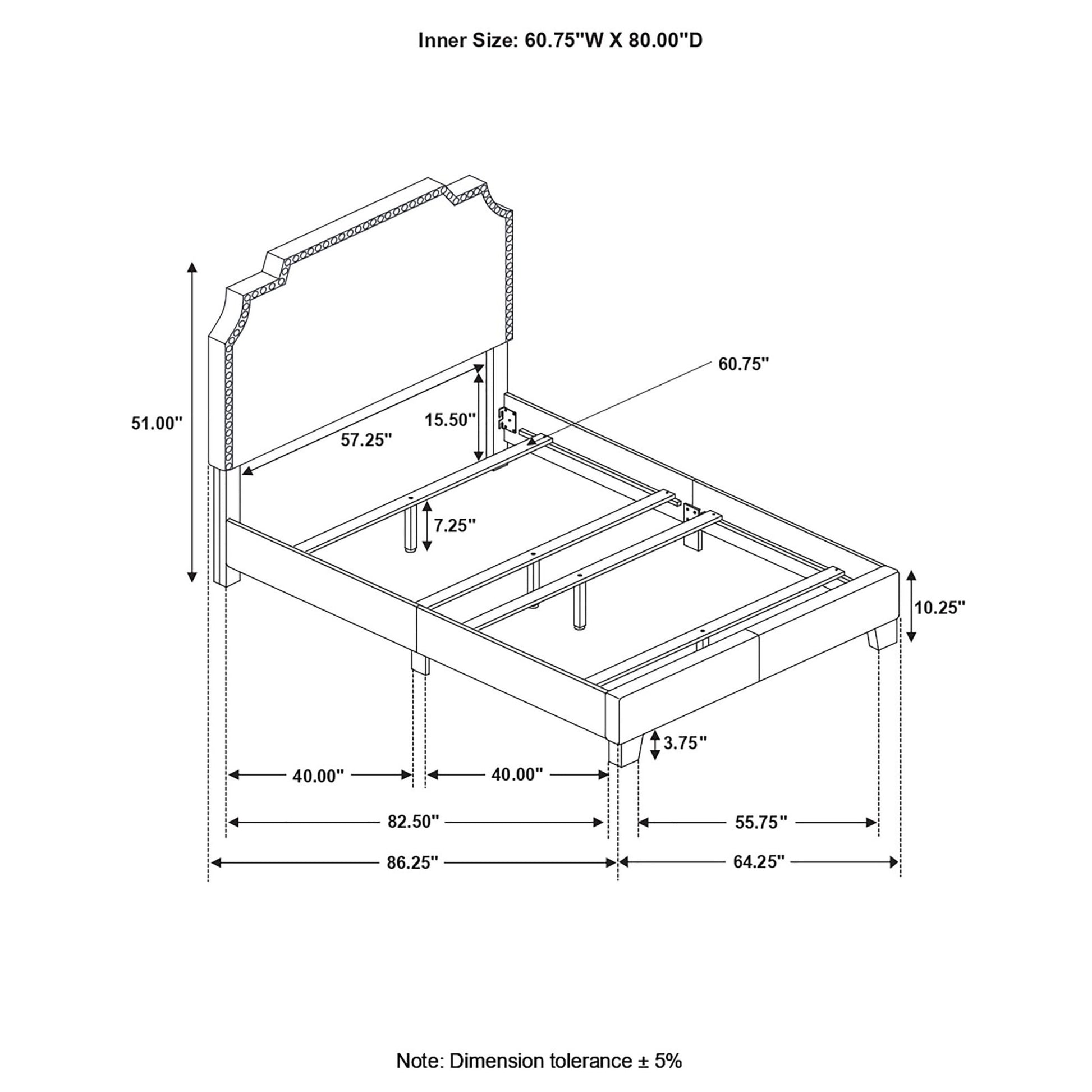 Grey Queen Panel Bed With Trim Box Spring Required Queen Grey Wood Bedroom Transitional Panel Foam Upholstered