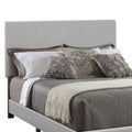 Grey Queen Panel Bed Box Spring Required Queen Grey Wood Bedroom Transitional Panel Foam Faux Leather Upholstered