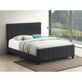 Grey Tufted Upholstered Queen Panel Bed Box Spring Required Queen Grey Wood Bedroom Contemporary,Modern Panel Foam Fabric