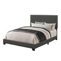 Charcoal Full Bed With Trim Box Spring Required Full Charcoal Wood Bedroom Transitional Panel Foam Upholstered