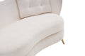 Polyester Fiber Loveseat Sofa Upholstered Couch With Golden Metal Legs Club Two Seat Sofa For Living Reading Room Bedroom Apartment Small Space Dorm,White. White Polyester Wood Primary Living Space Soft Tight Back Modern Polyester