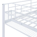 Full Size Metal Loft Bed With Upper Grid Storage Shelf And Lateral Storage Ladder, White White Mdf Metal