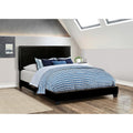 Black Full Panel Bed Box Spring Required Full Black Wood Bedroom Transitional Panel Foam Faux Leather Upholstered