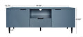 Tv Stand With Solid Ion Feet, Tv Console Table For Living Room, Bedroom Blue Particle Board