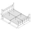 Matte White Slatted Queen Platform Bed Box Spring Not Required Queen White Metal Bedroom Transitional Bed Frame Metal