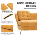 Polyester Fiber Loveseat Sofa Upholstered Couch With Golden Metal Legs Club Two Seat Sofa For Living Reading Room Bedroom Apartment Small Space Dorm,Yellow. Yellow Polyester Wood Primary Living