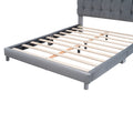 Full Size Upholstered Platform Bed With Soft Headboard,Gray Gray Upholstered
